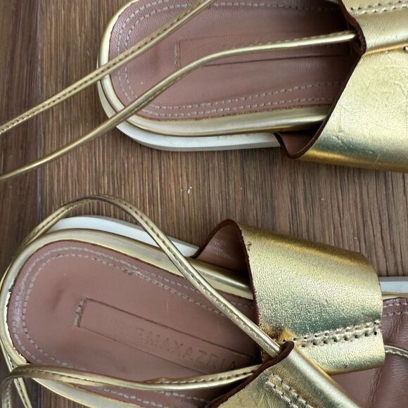 BCBGMAXAZRIA Vitalia Gold Leather Gladiator Sandal $138 36.5 6 6.5 - Picture 6 of 8